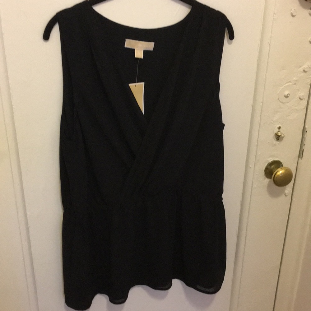Michael Kors Black Peplum Top SZ XL